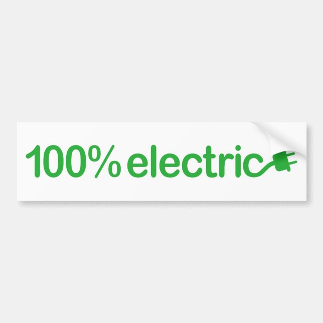 100 procents elbil fordon EV  Bildekal (Framsidan)