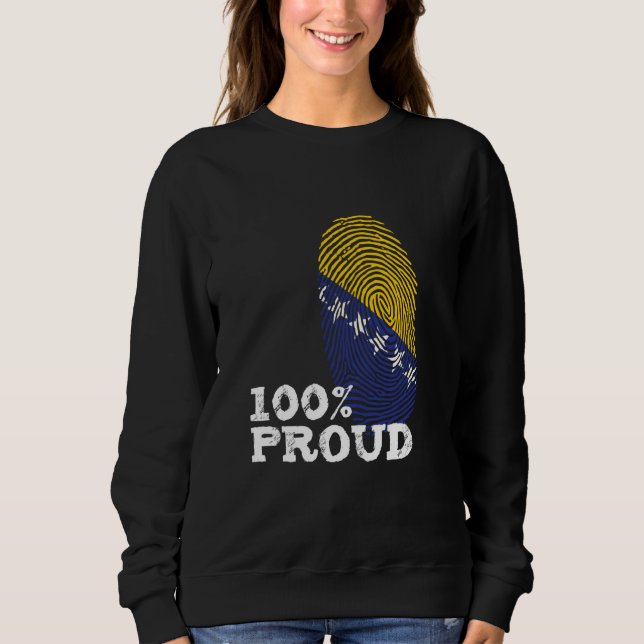 100 Proud Bosnia Herzegovina flag for Proud Bosnia T Shirt (Framsida)