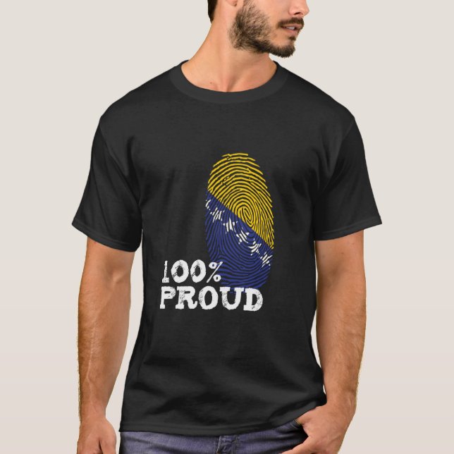 100 Proud Bosnia Herzegovina flag for Proud Bosnia T Shirt (Framsida)