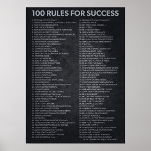 100 Regler för framgång - Motivering Poster