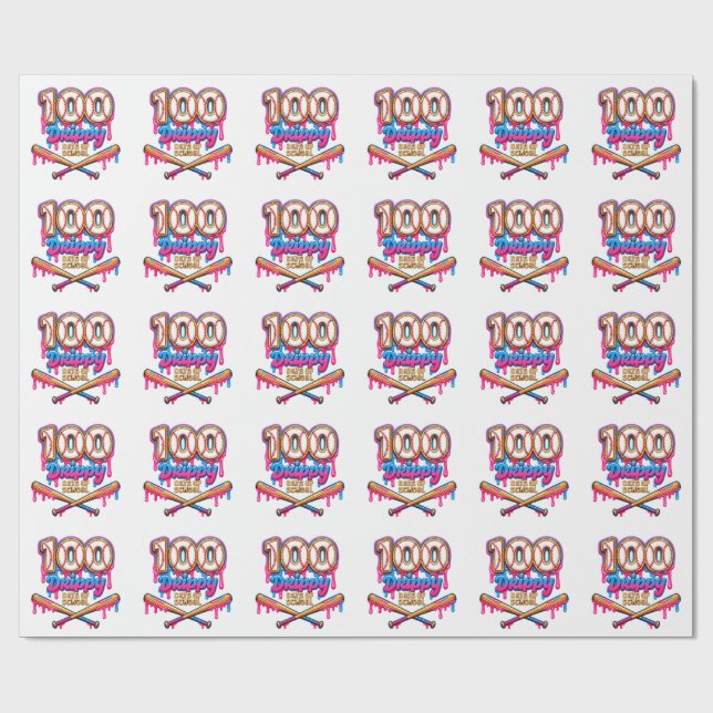 100 regnvattna skolskjortor för små baseball-fans  presentpapper (Platt)