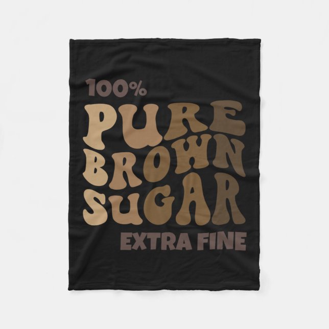 100 % ren brunt socker Melanin Proud Black History Fleecefilt (Framsidan)
