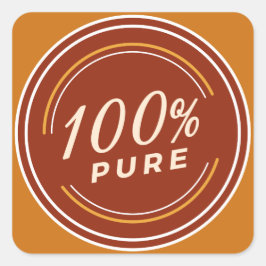 100 % ren produktkvalitet fyrkantigt klistermärke
