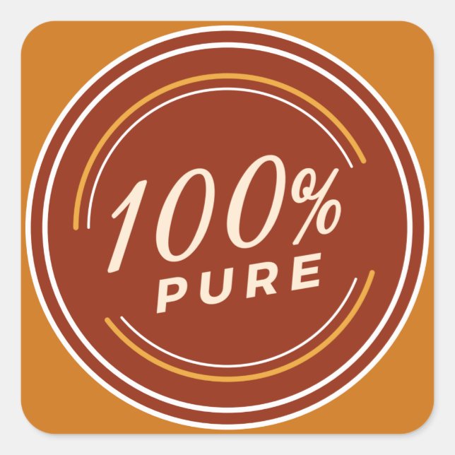 100 % ren produktkvalitet fyrkantigt klistermärke (Framsida)