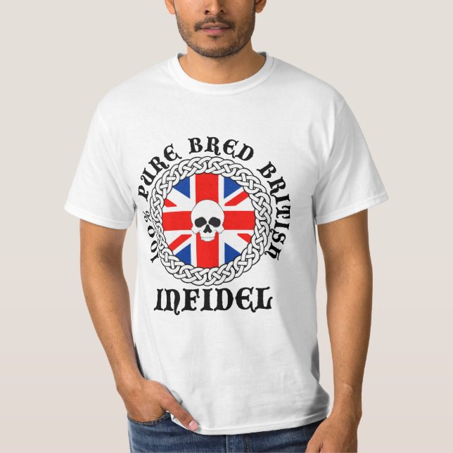 100% rena födde upp brittiska icke-troende t-shirt (Framsida)