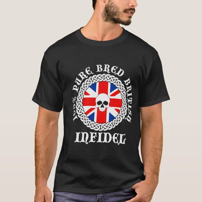 100% rena födde upp brittiska icke-troende tee shirt (Framsida)