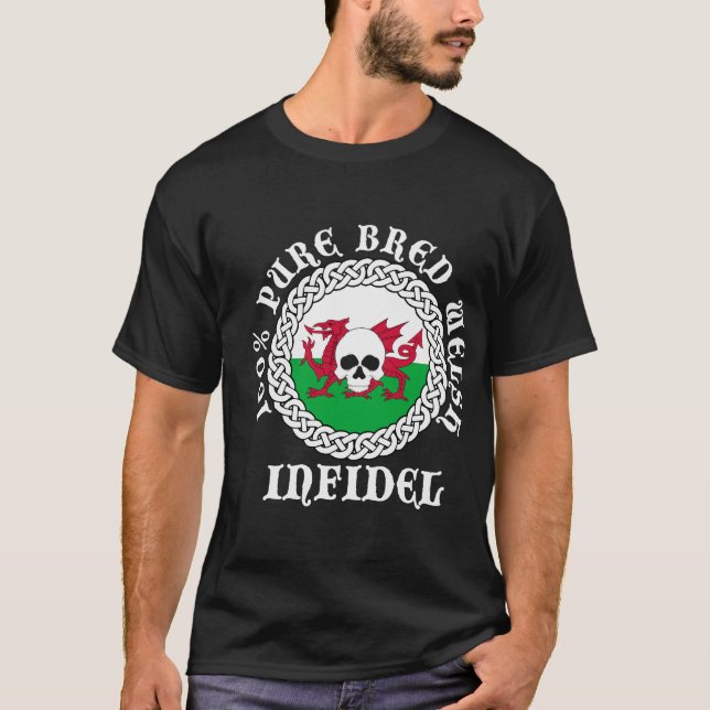 100% rena födde upp walesiska icke-troende tee shirt (Framsida)