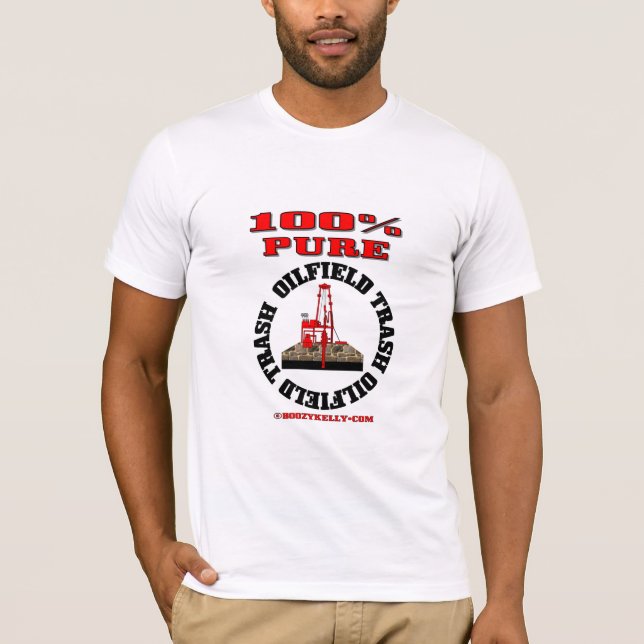 100% rena oilfieldsopor, råskinnT-tröja, olja, T Shirt (Framsida)