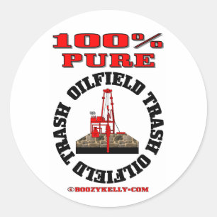 100% rena oilfieldsopor, runt klistermärke
