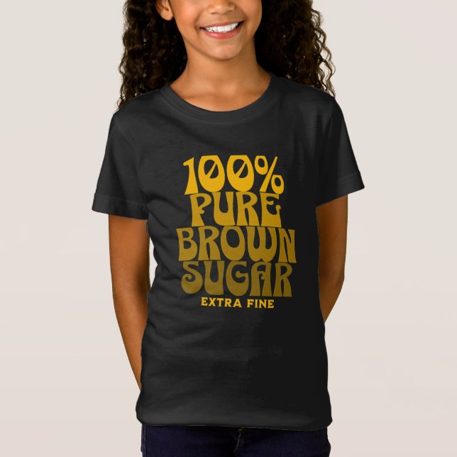 100 % rent brunt socker Melanin Girls T Shirt (Framsida)