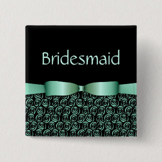 100 Rosettes Bröllop Bridesmaid Buttons - Aquamari Knapp