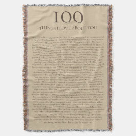 100 saker jag älskar med dig present som kan anpas filt