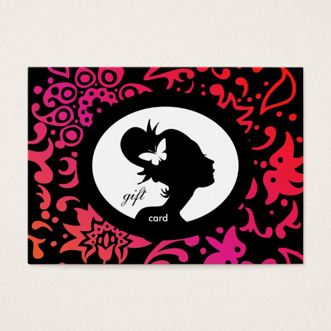 /100 Salon Gift Card Butterfly Woman Colorful Visitkort (Framsidan)