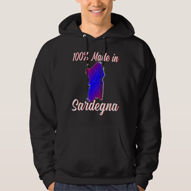 100 % sar på Sardinien Italien Hoodie (Framsida)