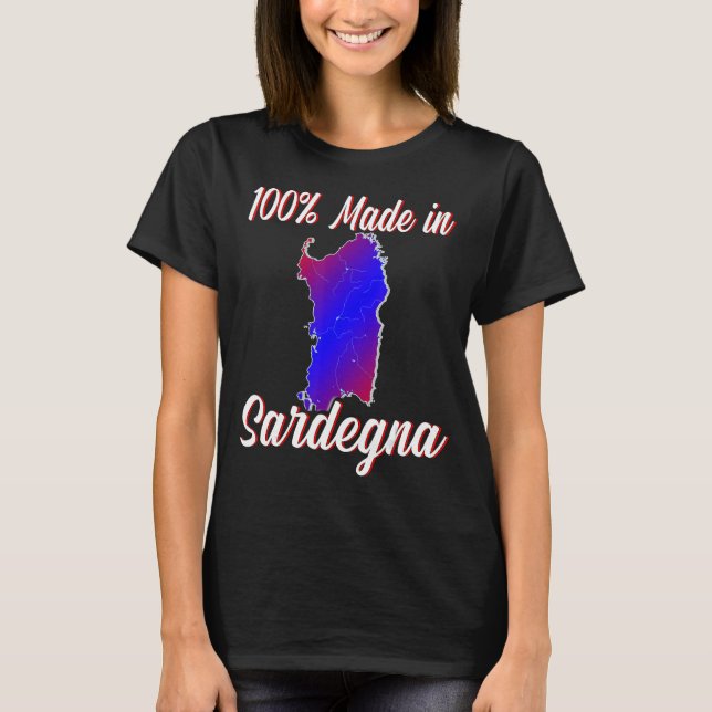 100 % sar på Sardinien Italien T Shirt (Framsida)