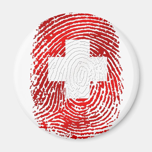 100 % schweiziskt DNA-fingeravtryck Schweiz-flagga Magnet (Framsidan)