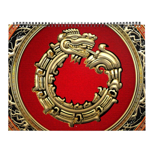 [100] Serpent Gud Quetzalcoatl [Guld] Kalender (Omslag)