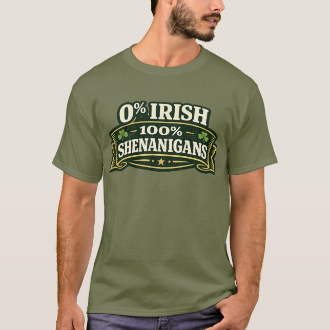 100% Shenanigans - St Patrick's Day T Shirt (Framsida)