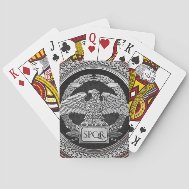 [100] Silver romersk kejsardöme över Medallion Casinokort (Baksidan)