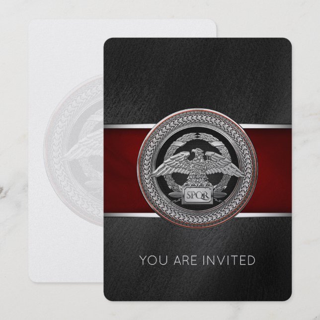[100] Silver romersk kejsardöme över Medallion Inbjudningar (Fram/baksida)