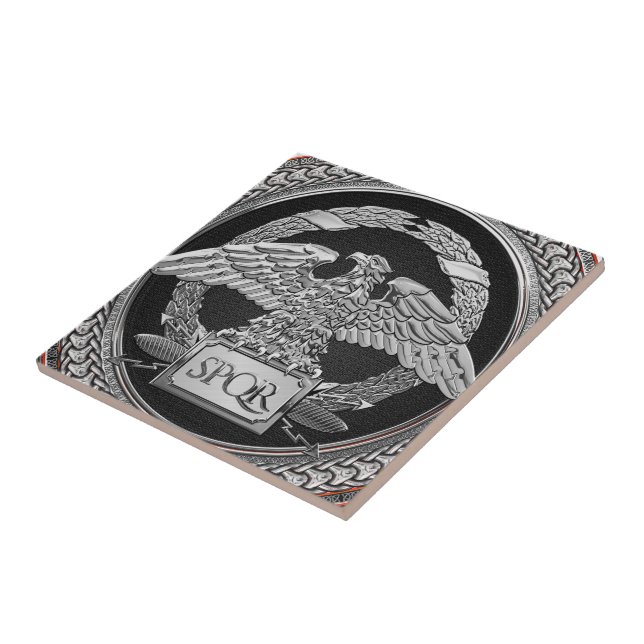 [100] Silver romersk kejsardöme över Medallion Kakelplatta (Sidan)