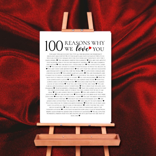 100 skäl att vi älskar dig 100-årspresent poster (Skapare uppladdad)