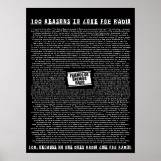 100 Skäl till radio i Kärlek FOE Poster
