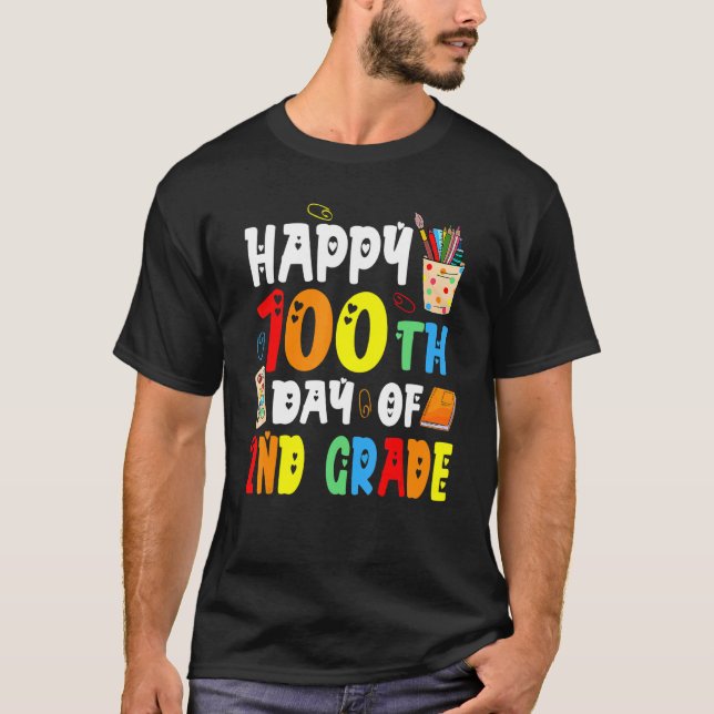 100 skoldag 100 dagar andra klass b t shirt (Framsida)
