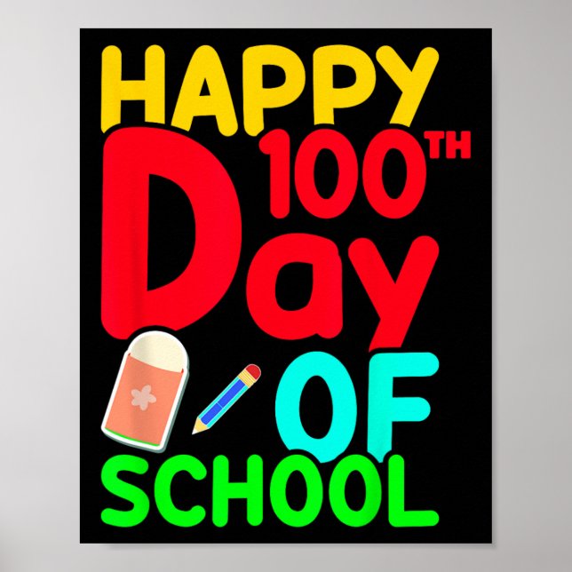 100 skoldag 100 dagar Cute Studenter Boys Gi Poster (Framsidan)