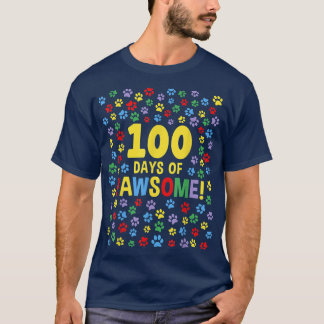 100 skoldag 100 dagar med Pawsome Hund Cat Pa T Shirt