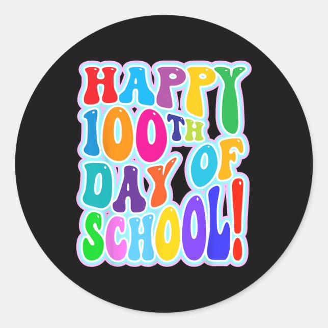 100 skoldag 100 skoldagar 2 runt klistermärke (Framsida)