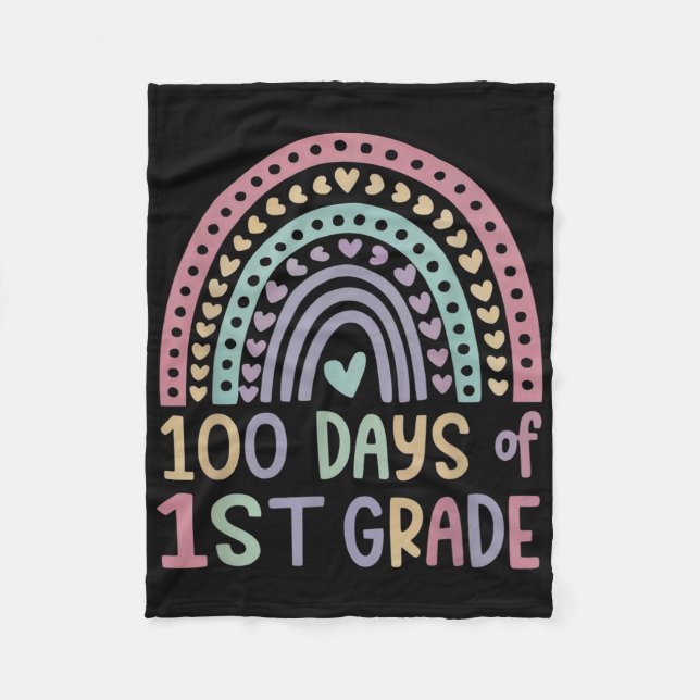 100 skoldag 1:a Klass, 100 dagar, smartare eldstäd Fleecefilt (Framsidan)