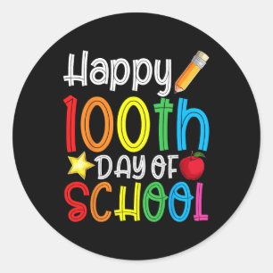 100 skoldagar 100 dagar med skollärare Stu Runt Klistermärke