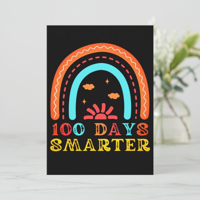 100 SKOLDAGAR - 100 DAGAR SMARTER RAINBOW JULKORT (Stående Fram)