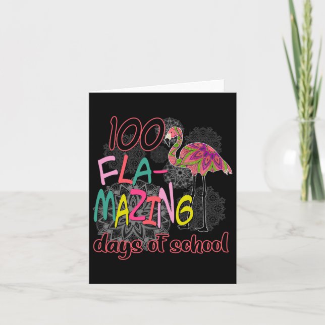 100 skoldagar, 100:e dagen Flamingo G Kort (Framsida)