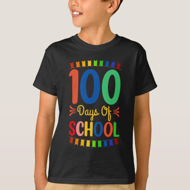 100 skoldagar 100 skoldag 100 dagar t shirt (Framsida)