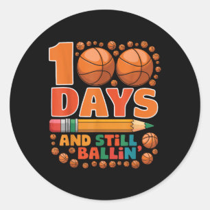 100 skoldagar 100 skoldag basket runt klistermärke