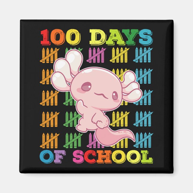 100 skoldagar Axolotl lärare Magnet (Framsidan)