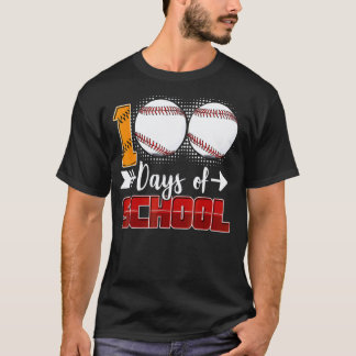 100 skoldagar baseball lärare barn 100:e dagen t shirt