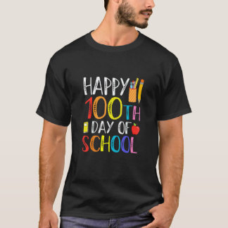 100 skoldagar för lärare Glad 100:e dag elev T Shirt