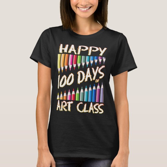 100 skoldagar för lärare och konstnärer t shirt (Framsida)