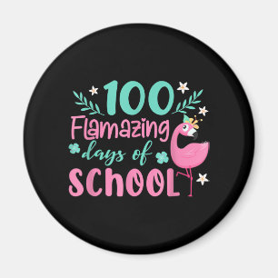 100 skoldagar Funny Flamingo Magnet