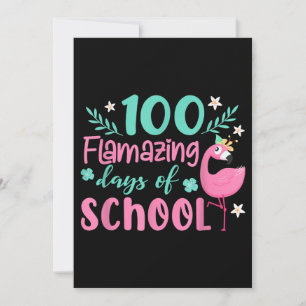 100 skoldagar Funny Flamingo Spara Datumet