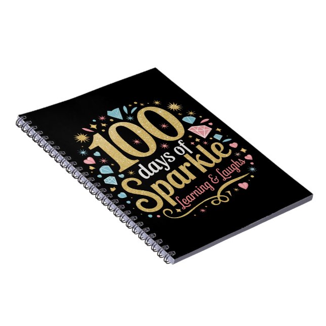 100 skoldagar glänsande lärande och skratt anteckningsbok (Högra Sidan)