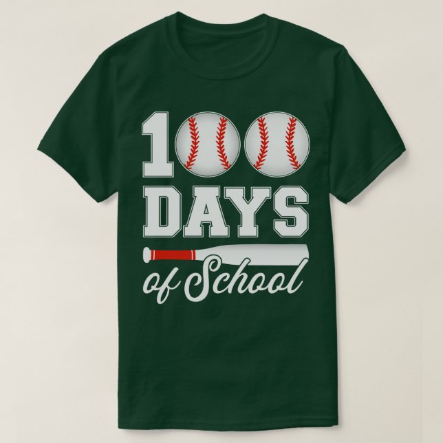 100 skoldagar i 100 dagar med baseboll student t shirt (Design framsida)