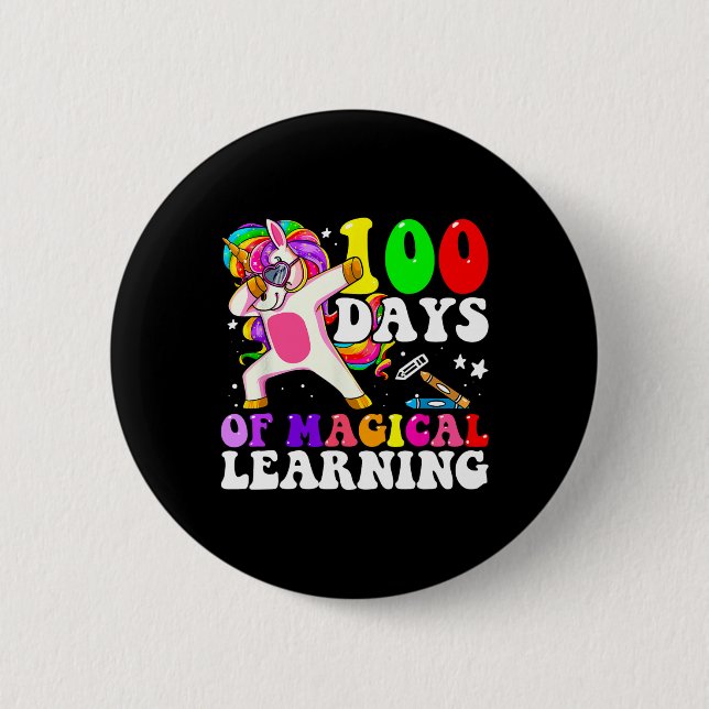 100 skoldagar i Unicorn Girls Knapp (Framsida)
