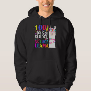 100 skoldagar Inga problem lama Lama lärare och Hoodie