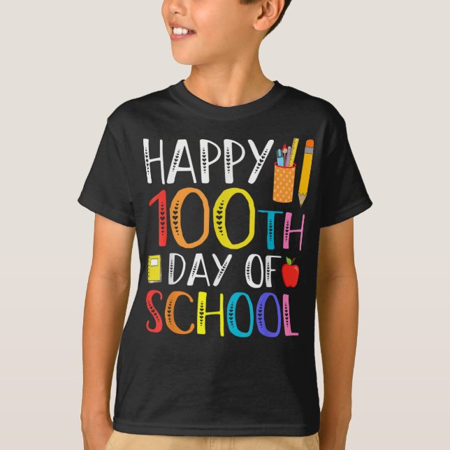 100 Skoldagar Lärare Och Elev T Shirt (Framsida)