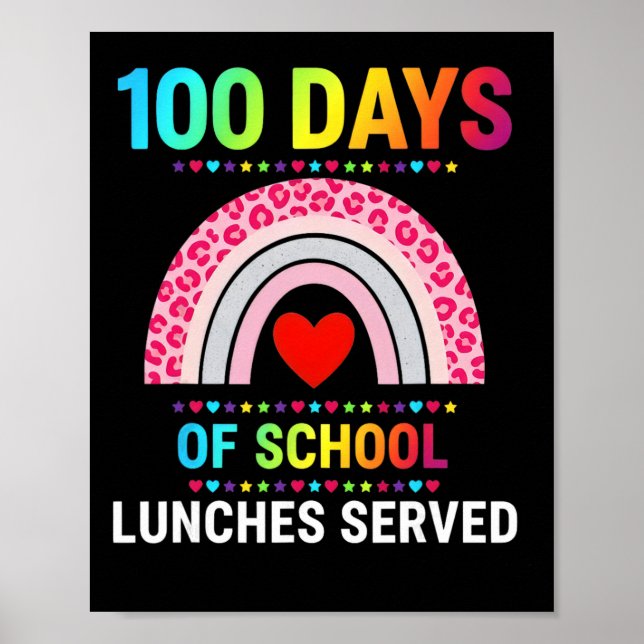 100 skoldagar Luncher serverade regnbågslunch La Poster (Framsidan)
