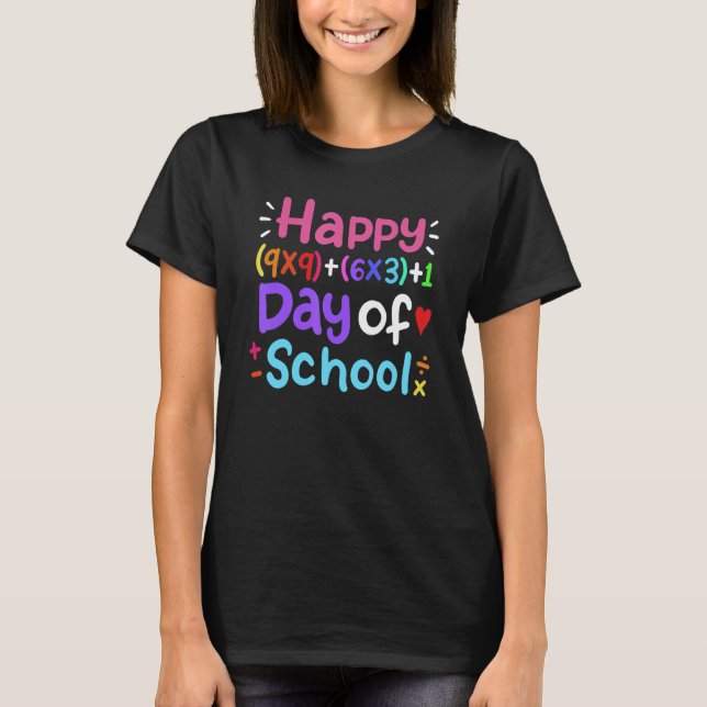 100 skoldagar matematiklärare elev t shirt (Framsida)